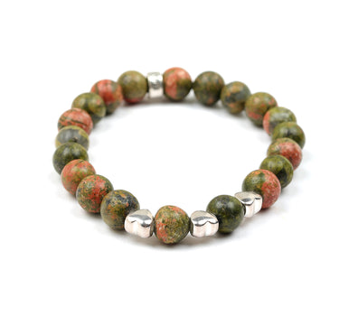 Unakite with heart charm