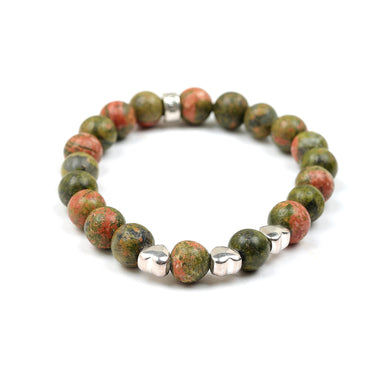 Unakite with heart charm