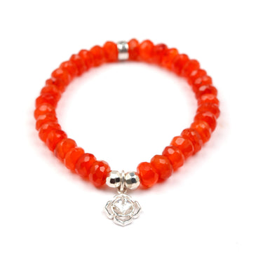 July - Carnelian with flower charm