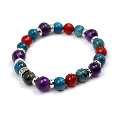 Weight Loss Bracelet- Apatite, Amethyst, Carnelian-Multi Stone Healing Bracelet