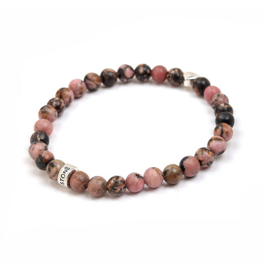 For Self Love: Rhodonite heart charm bracelet