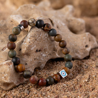 MULTI-JASPER GUARDIAN EVIL EYE BRACELET