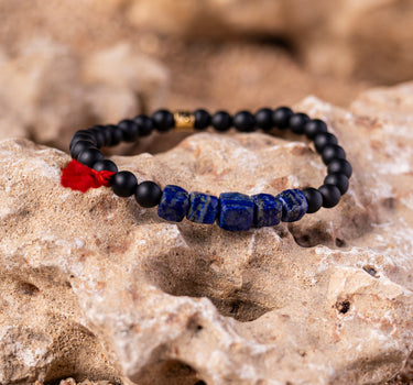 Black Onyx and Lapis Lazuli  Bracelet