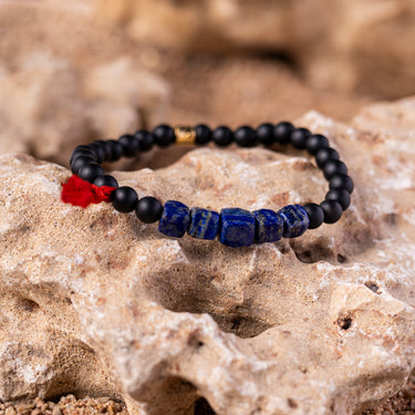 Black Onyx and Lapis Lazuli  Bracelet