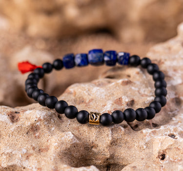 Black Onyx and Lapis Lazuli  Bracelet