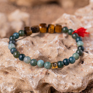 Moss Agate with Tiger's Eye Bracelet