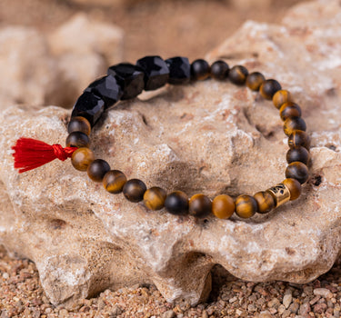 Tiger's Eye and Black Onyx  Bracelet