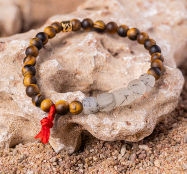 Tiger's Eye and Rutile Quartz  Bracelet