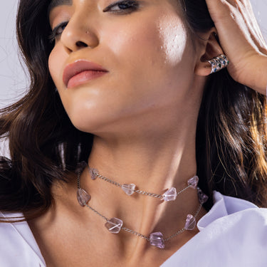 Pink Amethyst Pearl Necklace