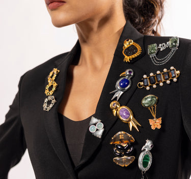 Seraphinite Butterfly Brooch