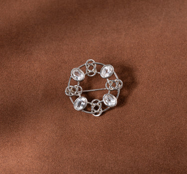 Clear Quartz Medallion Brooch