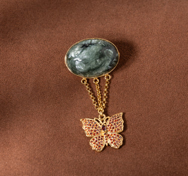 Seraphinite Butterfly Brooch