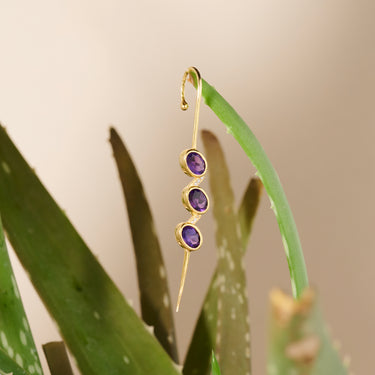 Amethyst Trinity Ear Cuff