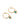 Gold-plated hoop earrings with floral charms featuring a bezel set green gemstone surrounded by cubic zirconia accents on white background.