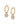 Gold-plated hoop earrings with floral charms featuring an bezel set clear quartz stone surrounded by sparkling cubic on white background 