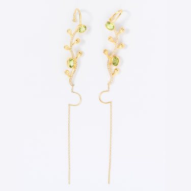 Golden Vine Peridot Earcuff