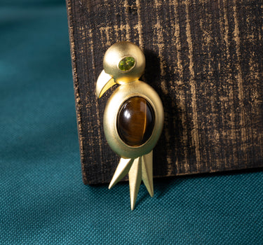 Golden Sunbird Brooch