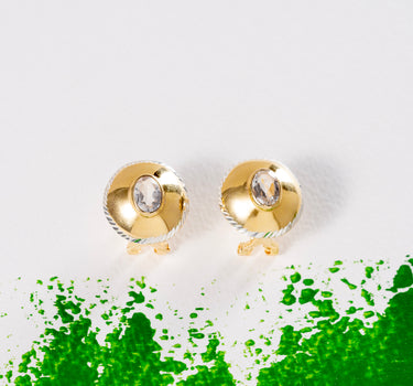 Aura Light Clear Quartz Stud Earrings