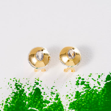 Aura Light Clear Quartz Stud Earrings