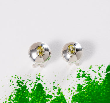 Luminous Light Peridot Stud Earrings