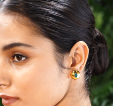 Circle of Radiance-Green Onyx Studs