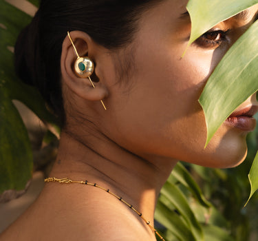 Circle of Growth- Green Onyx Earcuff