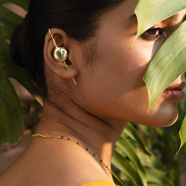 Circle of Growth- Green Onyx Earcuff