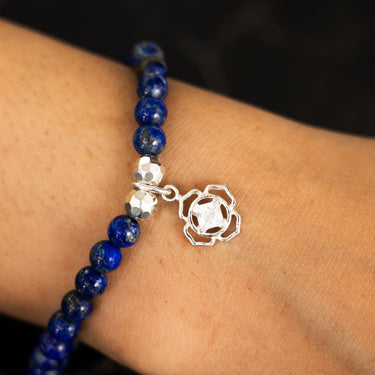 September - Lapis Lazuli with flower charm