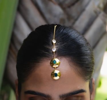 Spirit Light Green Onyx Maangtikka