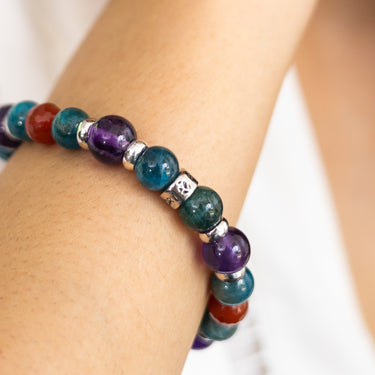 Weight loss Bracelet- Apatite, Amethyst, Carnelian-multi stone healing bracelet