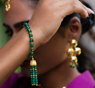 Green Onyx Tassel Bracelet