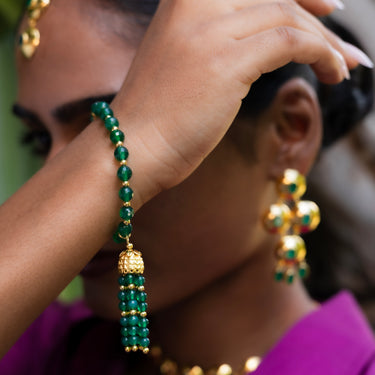 Green Onyx Tassel Bracelet