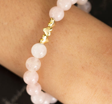 Rose quartz with heart charm