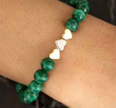 Malachite with heart charm