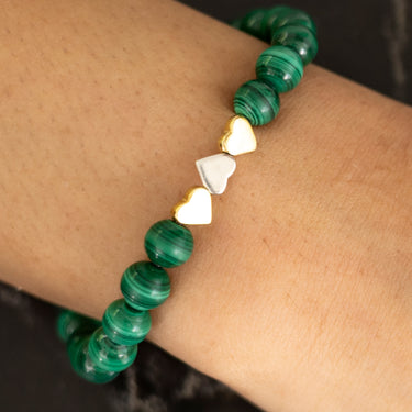 Malachite with heart charm