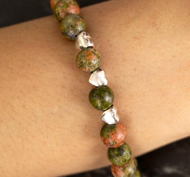 Unakite with heart charm