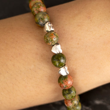 Unakite with heart charm