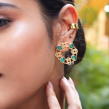 Green Onyx Medallion Earrings