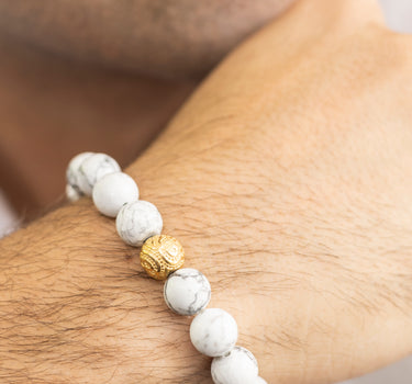 Howlite Aum Bracelet for Patience & Stress Relief