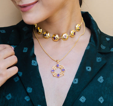 Amethyst Medallion Necklace