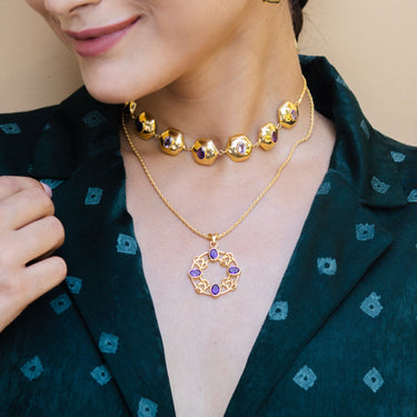 Amethyst Medallion Necklace