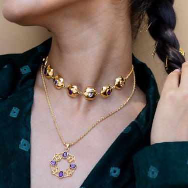 Amethyst Medallion Necklace