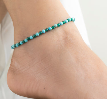 Turquoise & Green onyx multi stone anklet