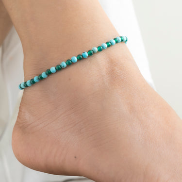 Turquoise & Green onyx multi stone anklet