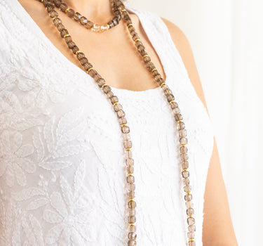 Smoky Serenade Lariat Necklace