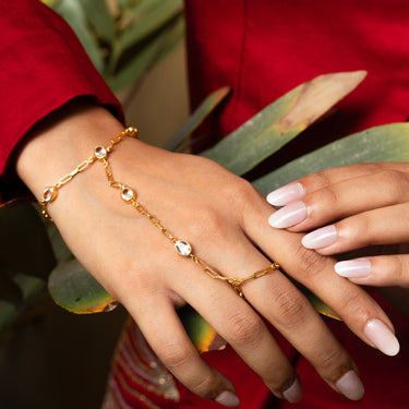 Clear Quartz Hand Chain Bracelet