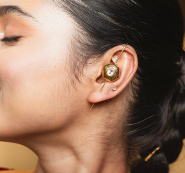 Luminous Flow Quartz Earcuffs