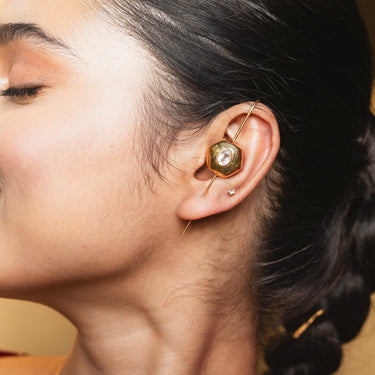 Luminous Flow Quartz Earcuffs