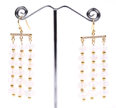 RAINBOW MOONSTONE CASCADE EARRINGS