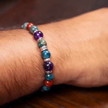 Weight Loss Bracelet- Apatite, Amethyst, Carnelian-Multi Stone Healing Bracelet